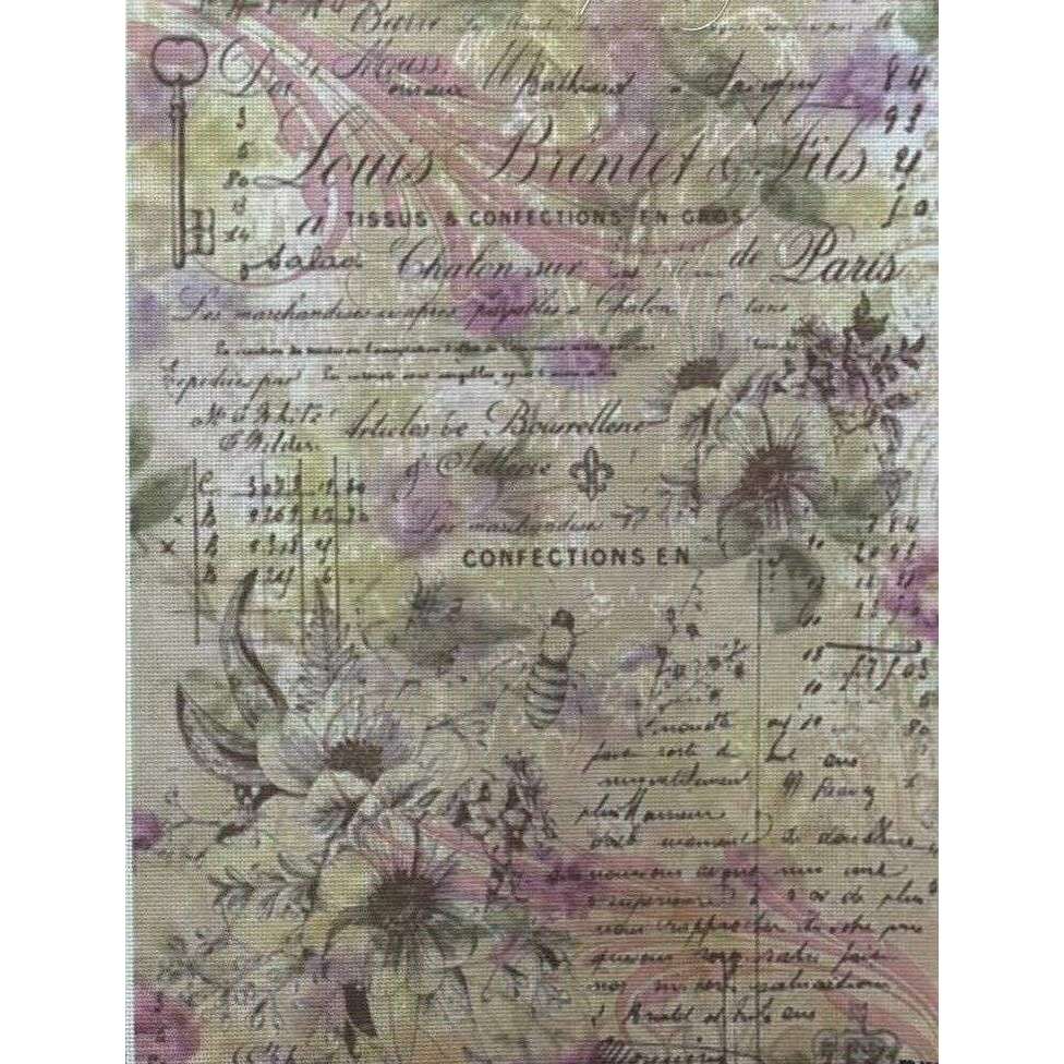 Parisian Charm Designer Printed AIDA Fabric. Canvas for embroidery with an applied background  KF-1344A
