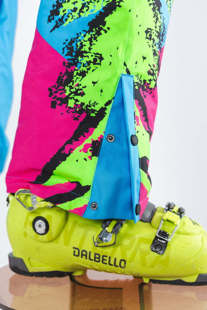 The Park Rat | Men's Neon Spray Design Retro One Piece Ski Suit