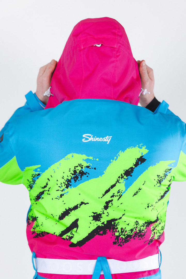 The Park Rat | Men's Neon Spray Design Retro One Piece Ski Suit