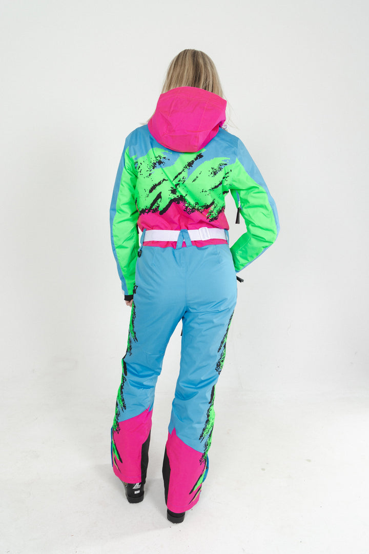 The Park Rat | Neon Spray Design Retro Women's One Piece Ski Suit