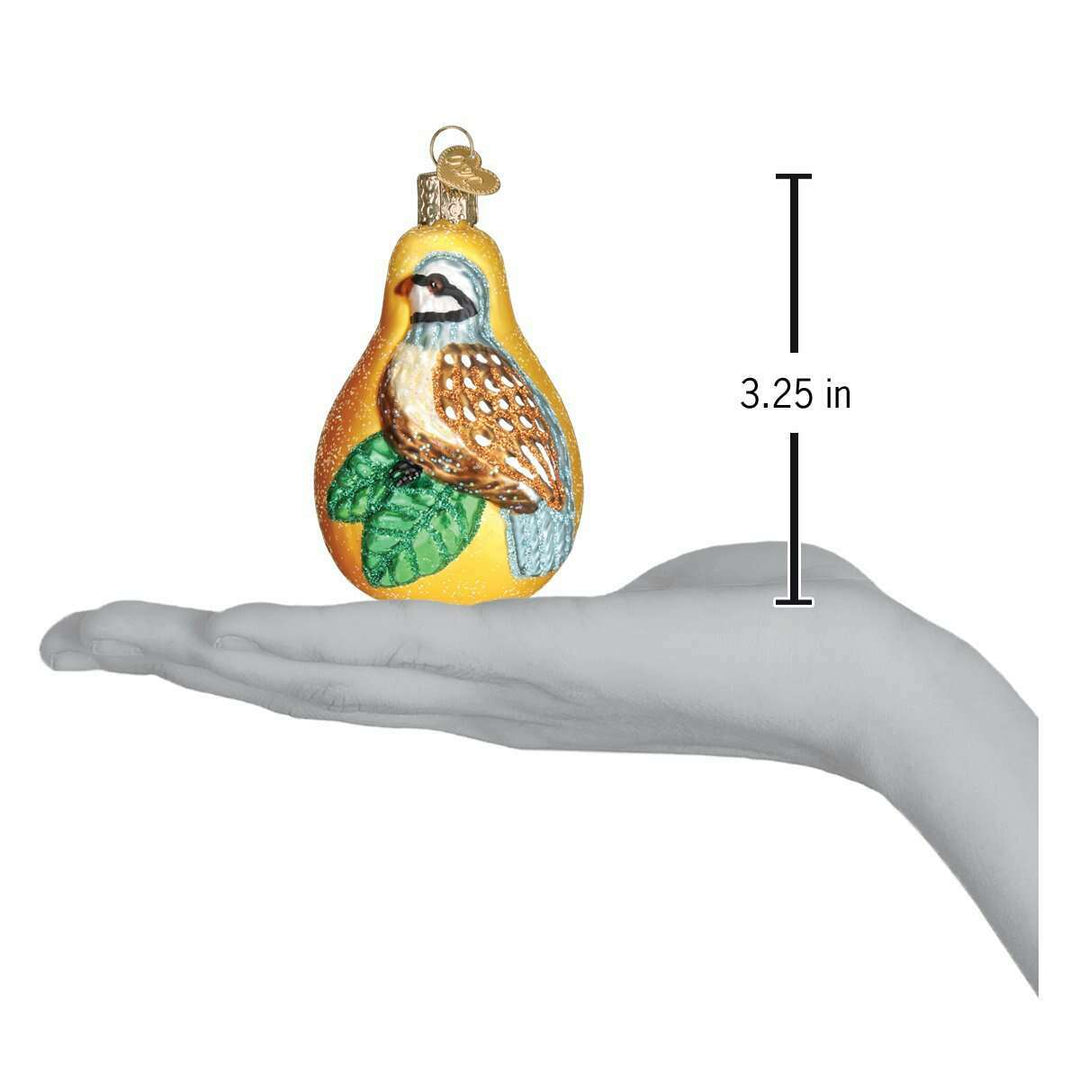 Old World Christmas Partridge in a Pear Tree Blown Glass Ornament
