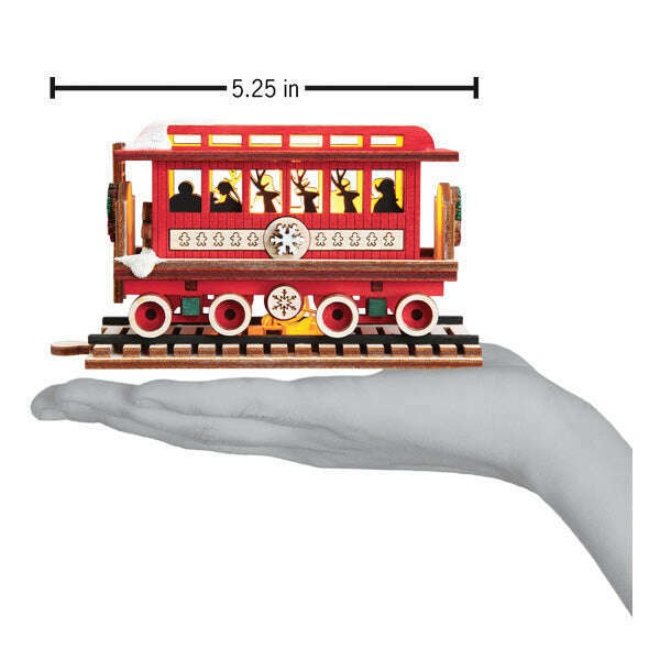 Old World Christmas Passenger Car Elves Light-Up Ornament