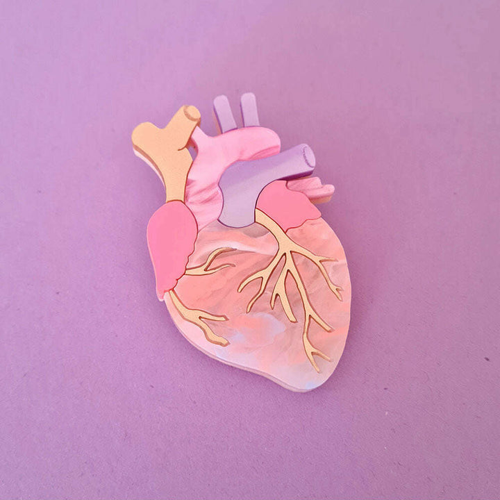 Pastel Anatomical Heart Brooch by Cherryloco Jewellery 2