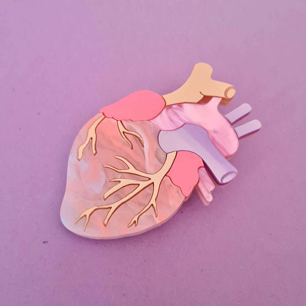 Pastel Anatomical Heart Necklace by Cherryloco Jewellery 3