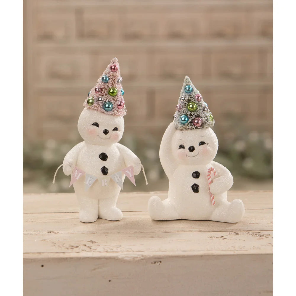 Pastel Merry Snowman With Tree - Quirks!