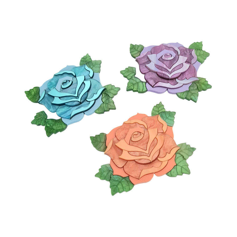 Pastel Rose Brooch by Cherryloco Jewellery 1