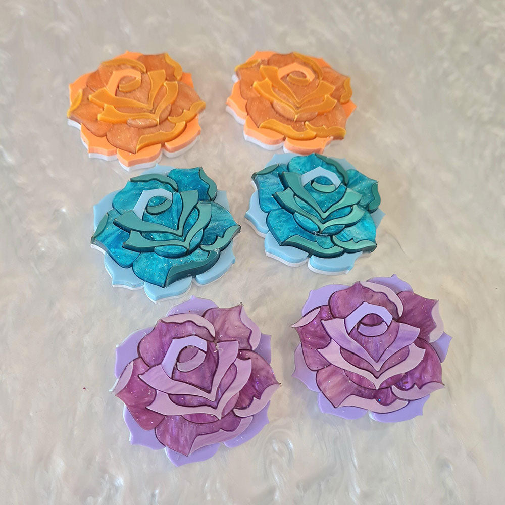 Pastel Rose Brooch Set by Cherryloco Jewellery 2