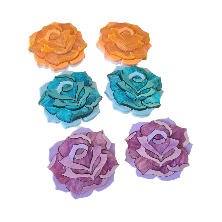 Pastel Rose Brooch Set by Cherryloco Jewellery 1
