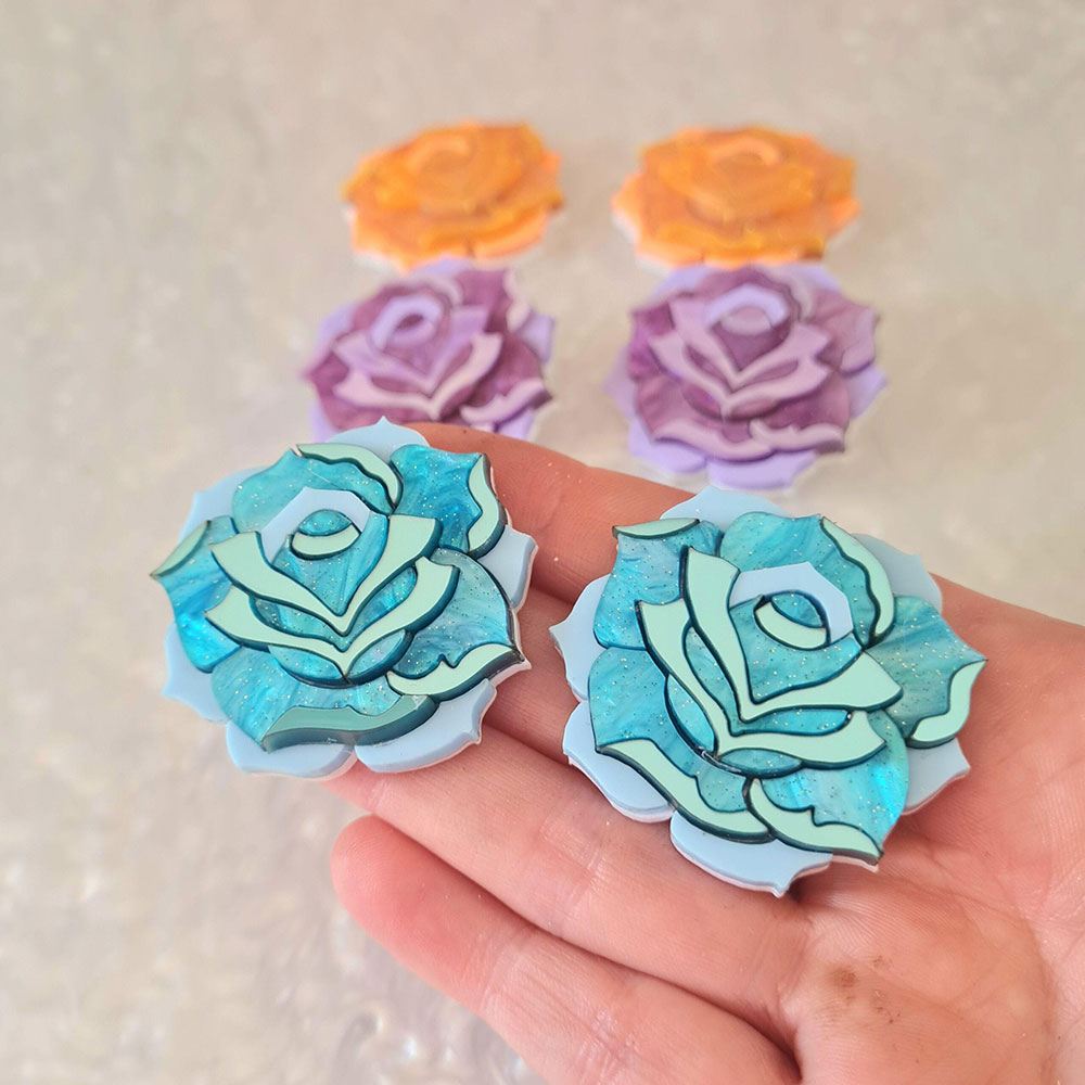 Pastel Rose Hair Clips by Cherryloco Jewellery 2