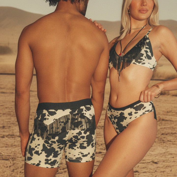 The Graze Escape | Cow Hide Fringe Ball Hammock® Pouch Underwear