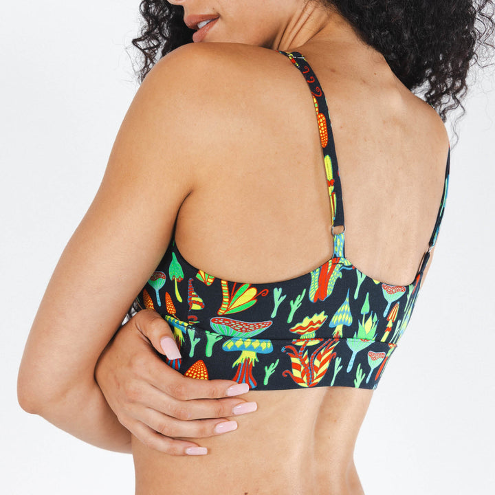 The Super Shroom | Neon Mushrooms Boob Hammock™ Scoop Bralette