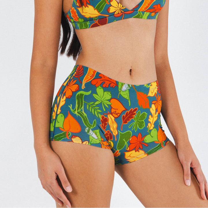 The Leaf Peeps | Naughty Leaves Modal Boyshort Underwear