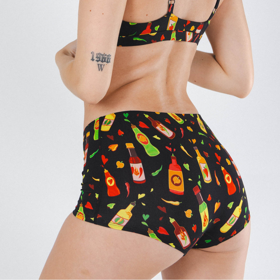 The Gotcha Sriracha | Hot Sauce Modal Boyshort Underwear