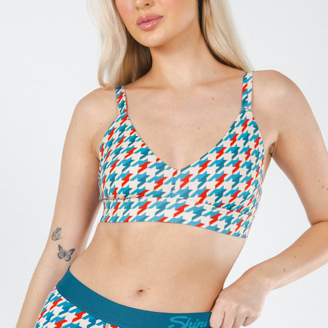 The Swanky | Retro Houndstooth Boob Hammock™ Busty Bralette