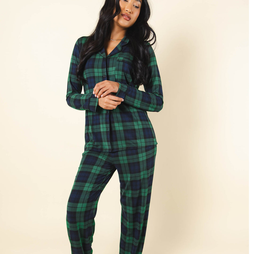 The Black Watch | Tartan Plaid SleepDeep™ Women’s Long Sleeve Pajama Set
