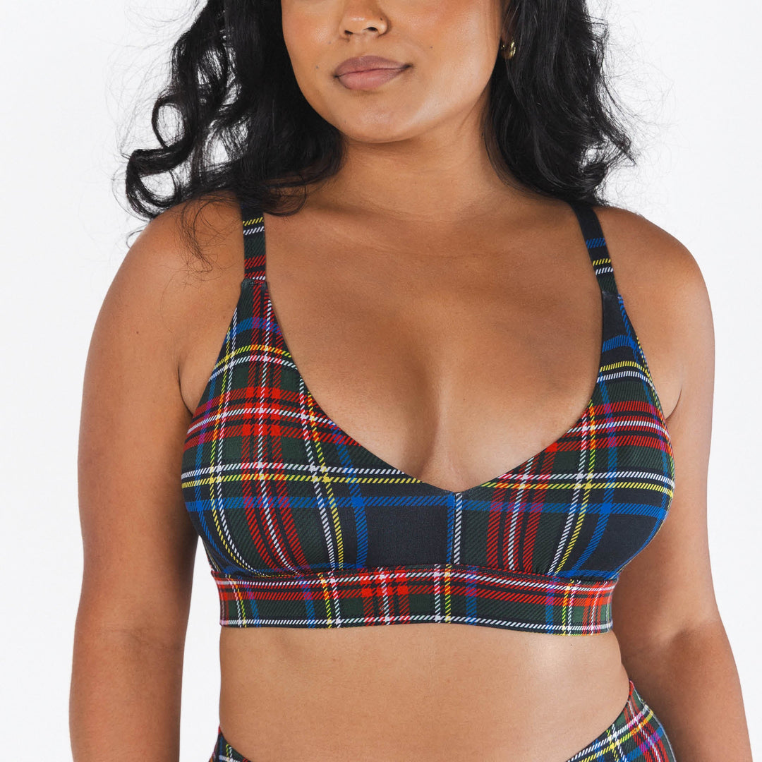 The Cappuccino | Holiday Tartan Plaid Boob Hammock™ Busty Bralette