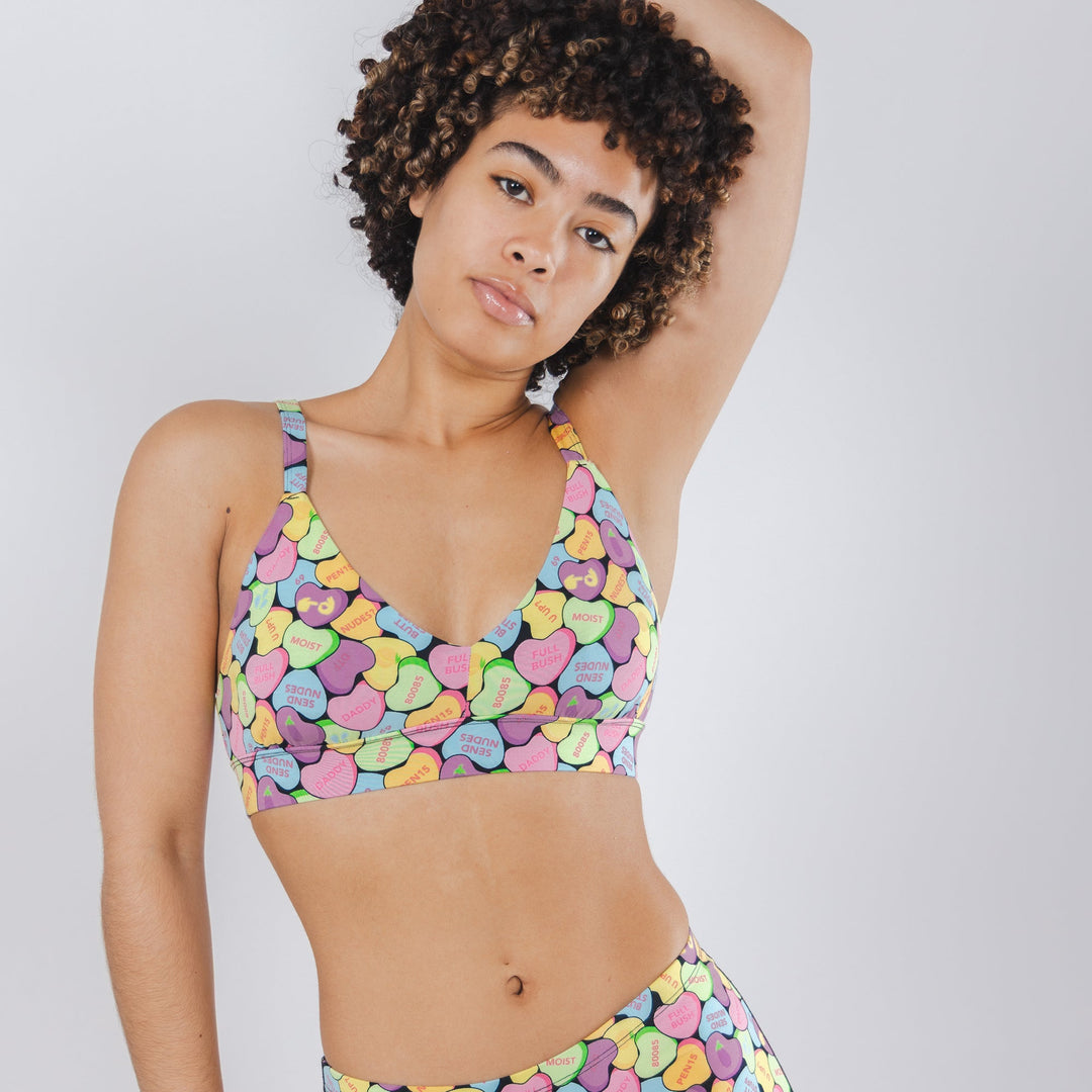 The Candy Crush | Candy Hearts Boob Hammock™ Plunge Bralette