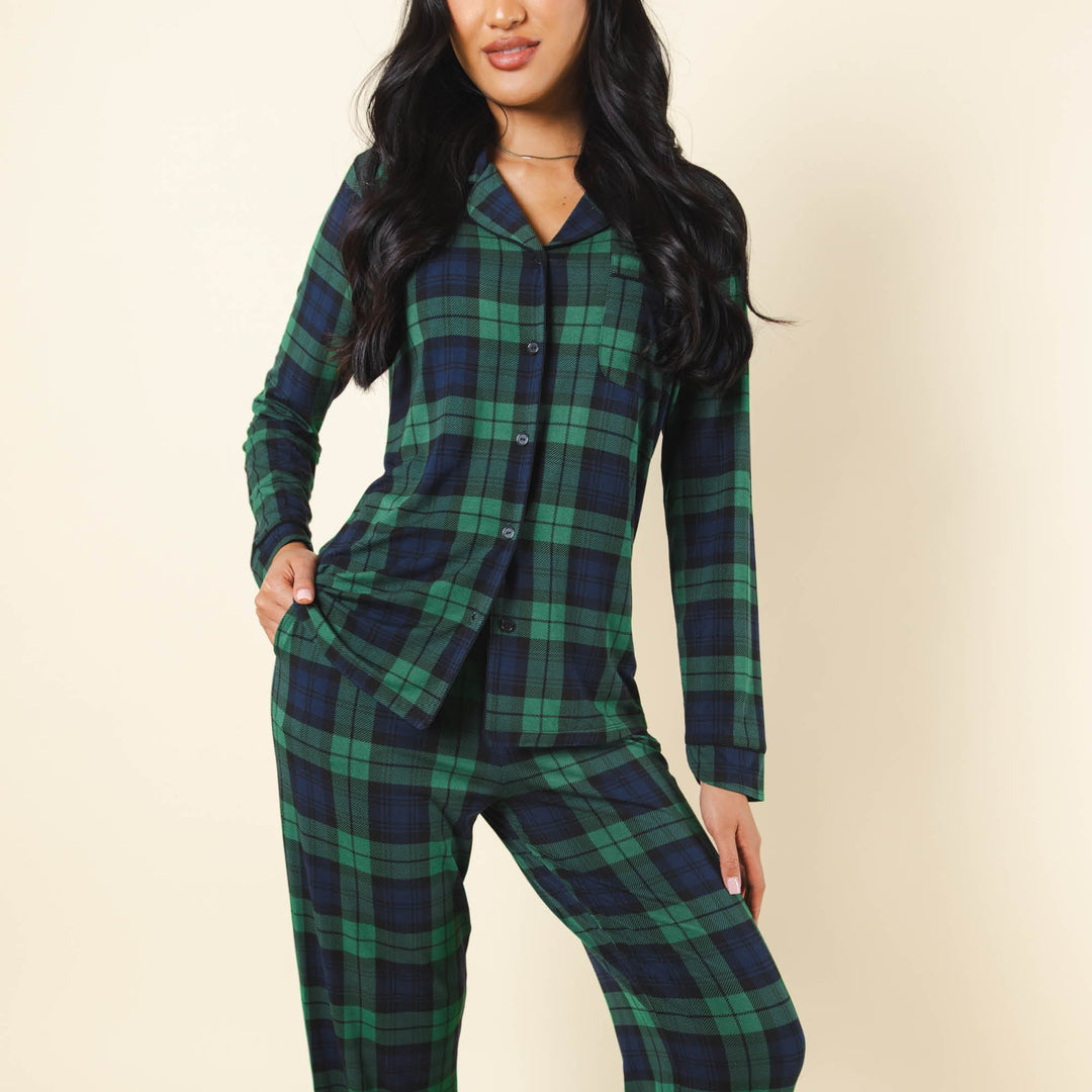 The Black Watch | Tartan Plaid SleepDeep™ Women’s Long Sleeve Pajama Set