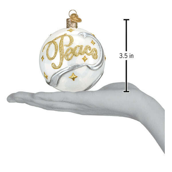 Old World Christmas Peace and Joy Round Blown Glass Ornament
