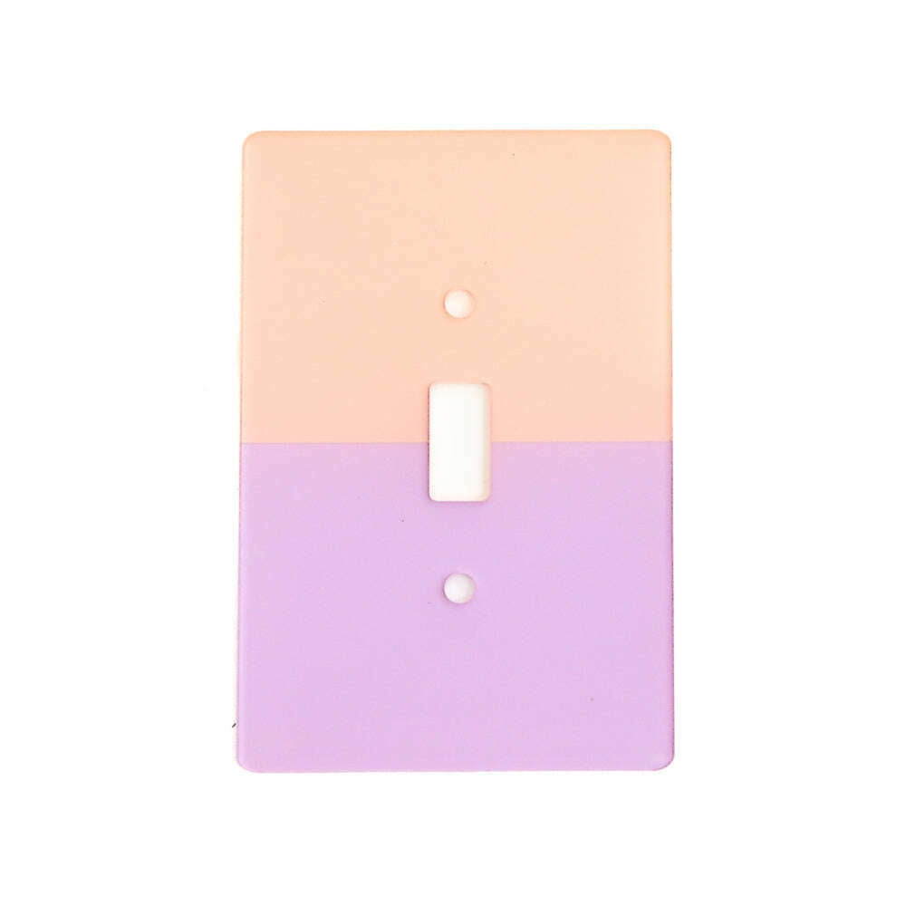 Peach and lavender color acrylic block light switch plate