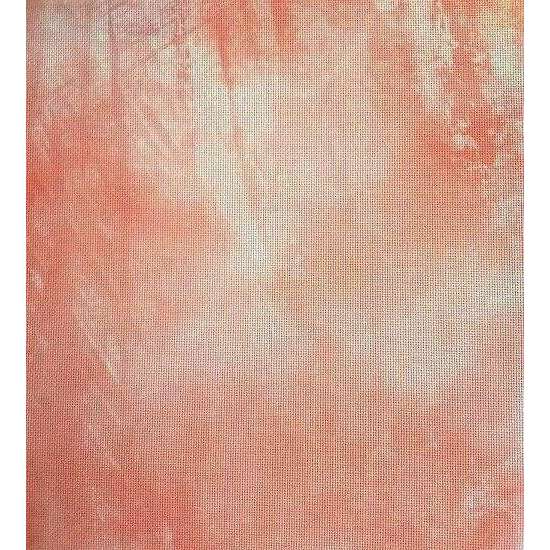 Peach Sunrise Designer Printed AIDA Fabric. Canvas for embroidery with an applied background  KF-1020A