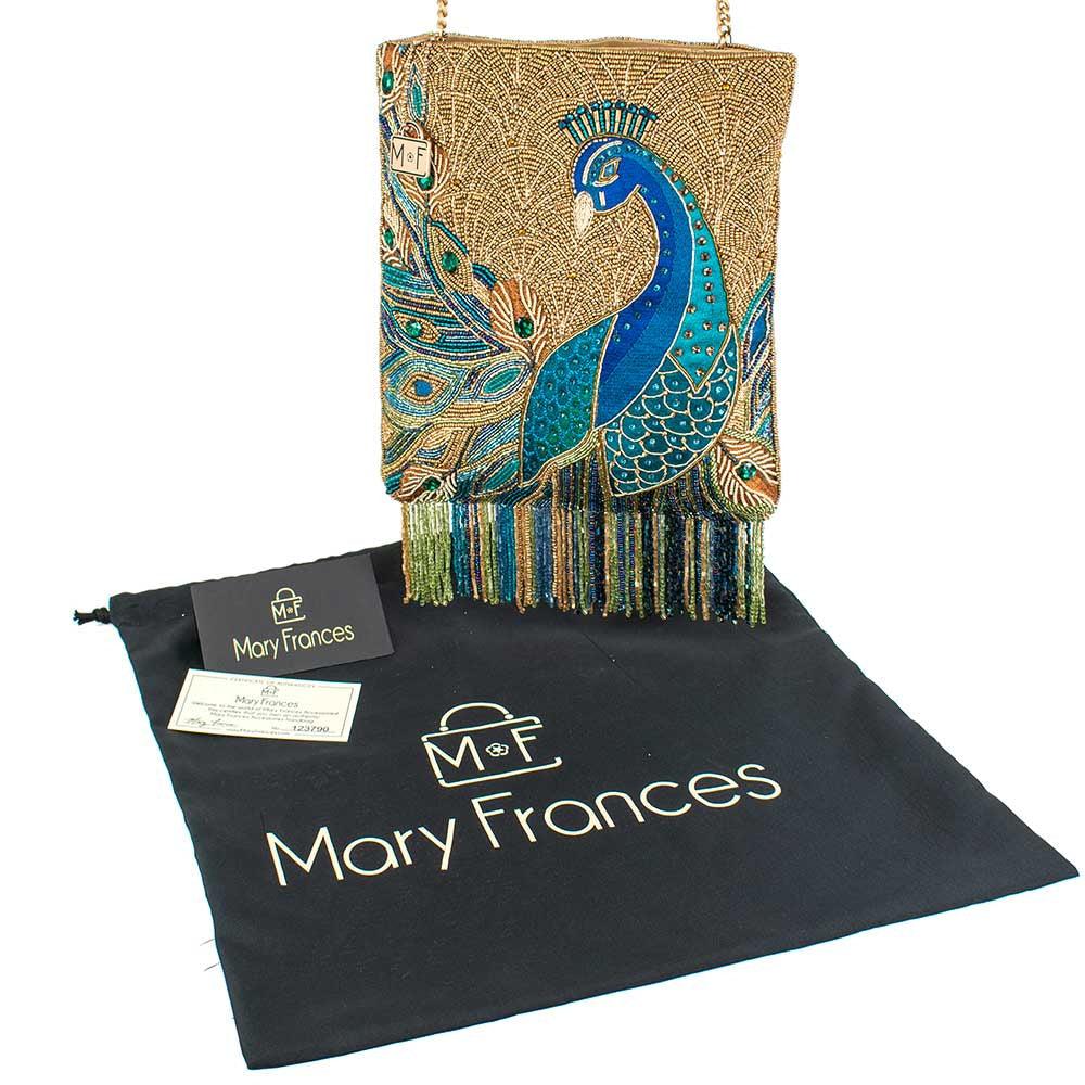 Peacock Feathers Crossbody Handbag by Mary Frances image 7