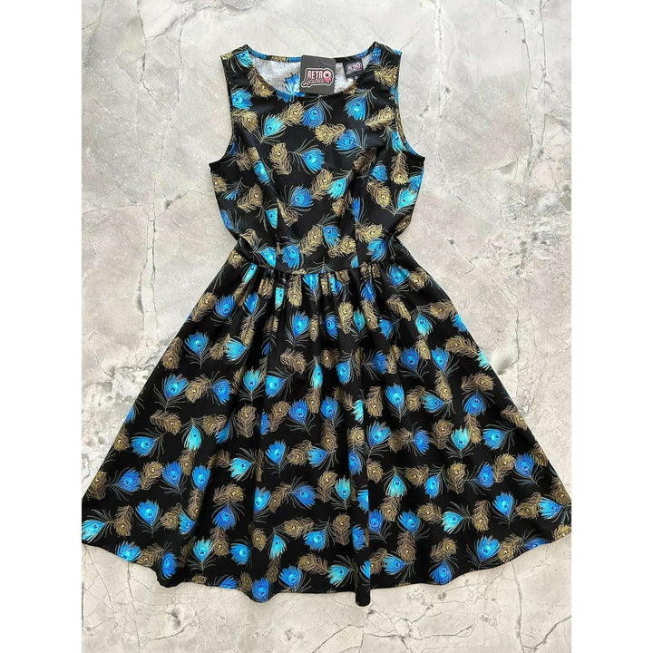Peacock Feathers Vintage Dress