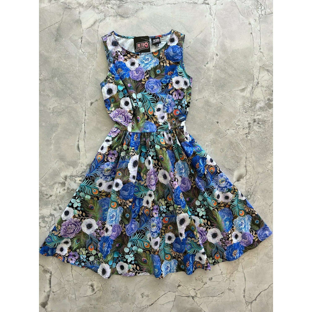 Peacock Floral Vintage Dress