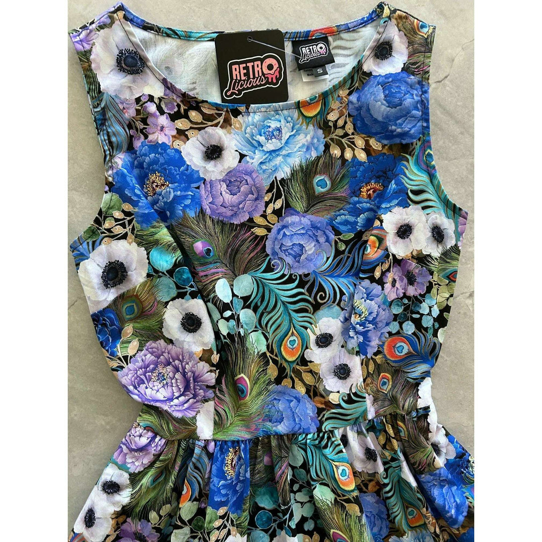 Peacock Floral Vintage Dress