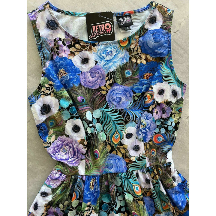 Peacock Floral Vintage Dress