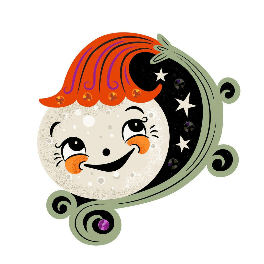 Peeking Petalluna Brooch by Johanna Parker x Lipstick & Chrome -ORANGE