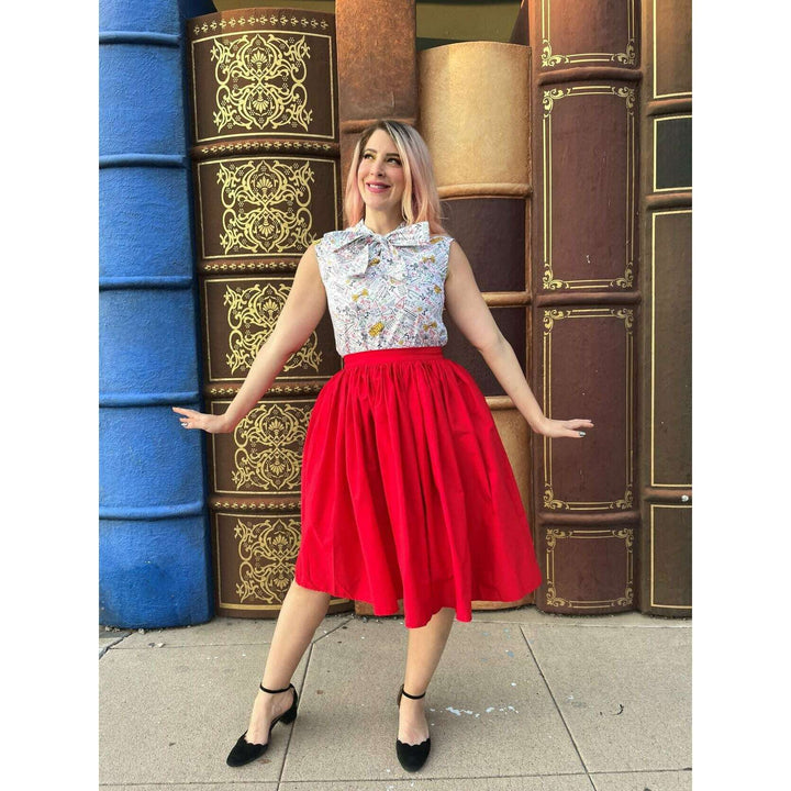 Peggy Swing Skirt in Red
