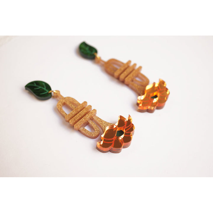 Trumpet with flower earrings by Laliblue 3