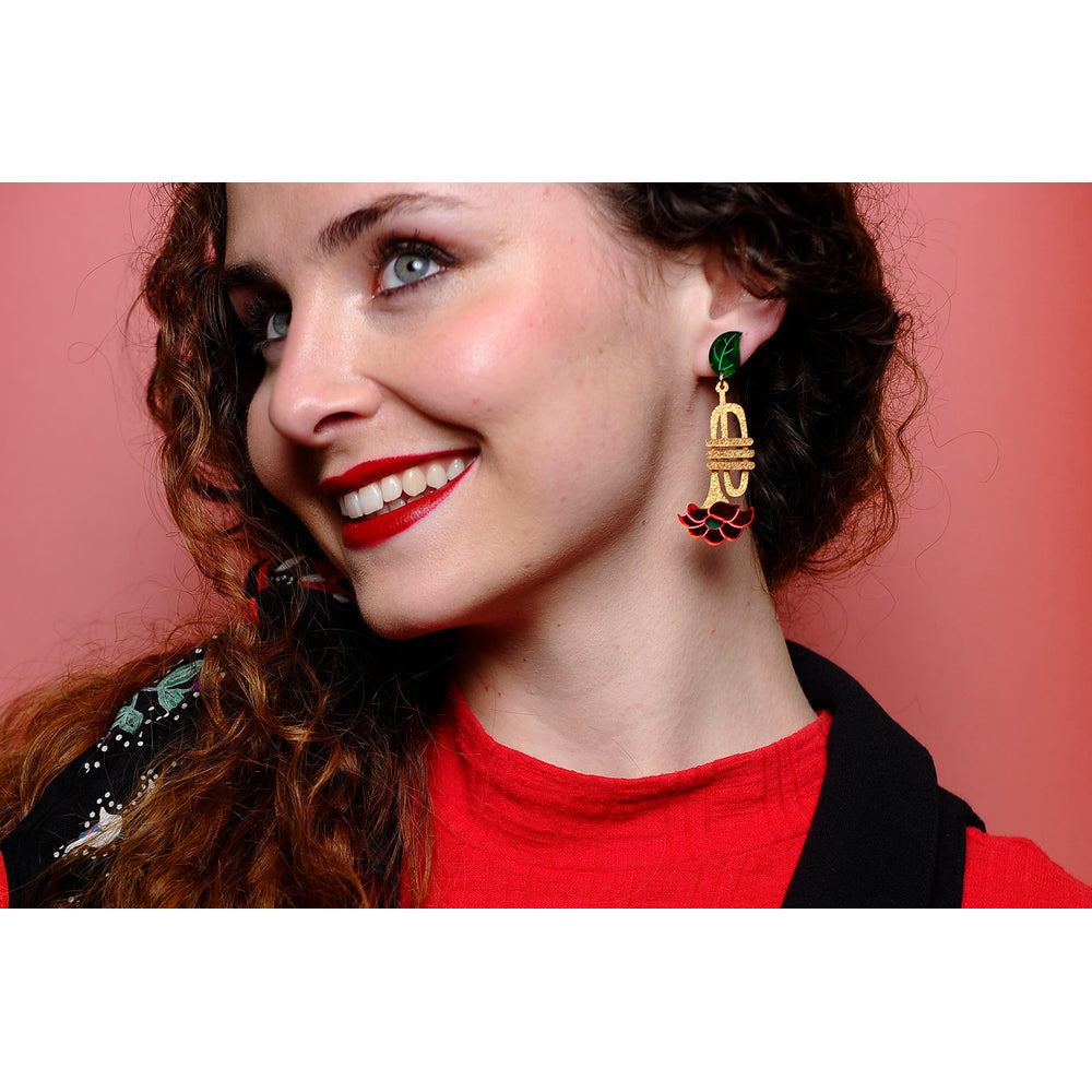 Trumpet with flower earrings by Laliblue 10