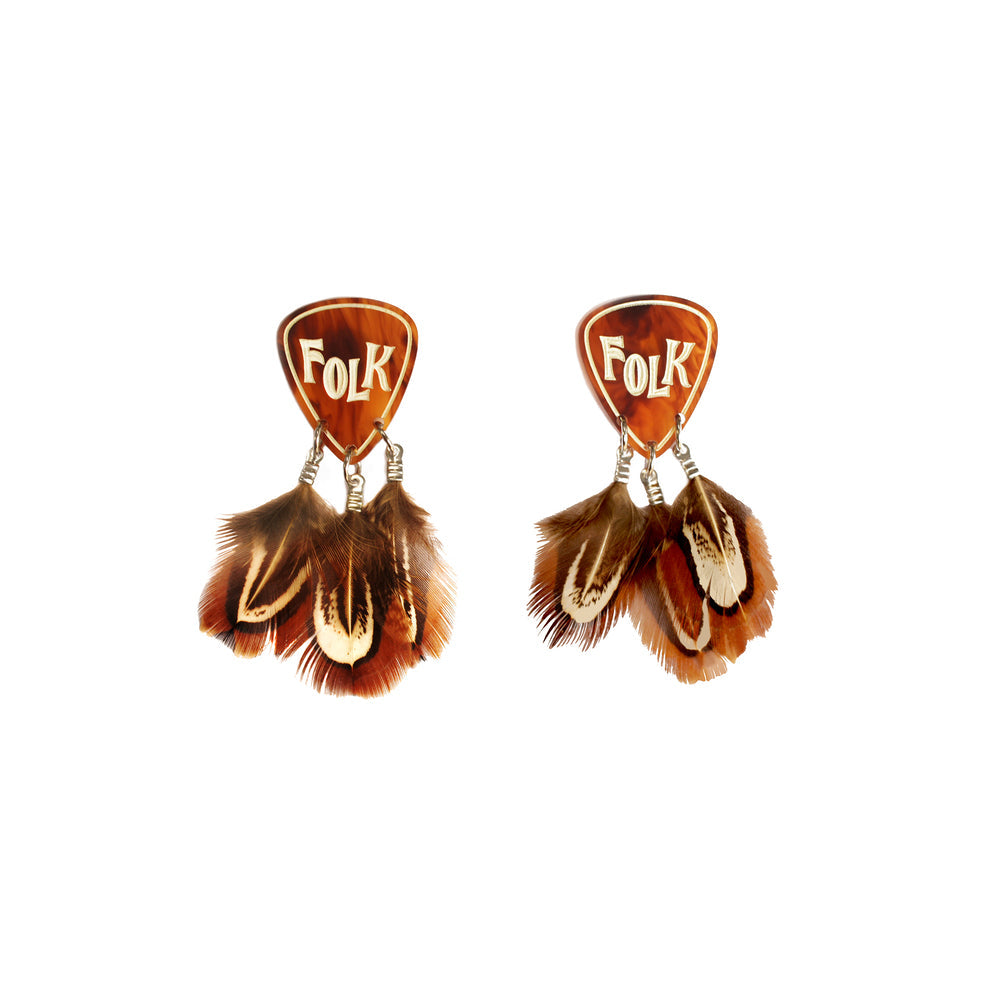 Folk Guitar Pick Earrings by Laliblue 