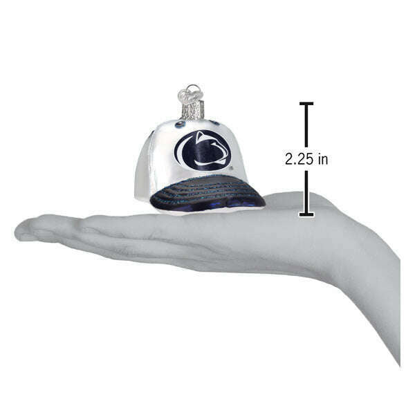 Old World Christmas Penn State Baseball Cap Blown Glass Ornament