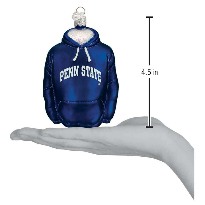Old World Christmas Penn State Nittany Lions Hoodie Blown Glass Ornament