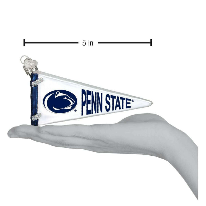 Old World Christmas Penn State Nittany Lions Pennant Blown Glass Ornament