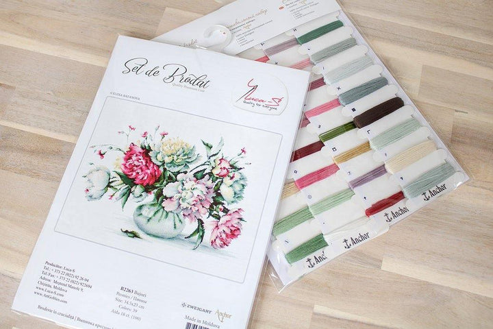 Peonies B2263L Counted Cross-Stitch Kit