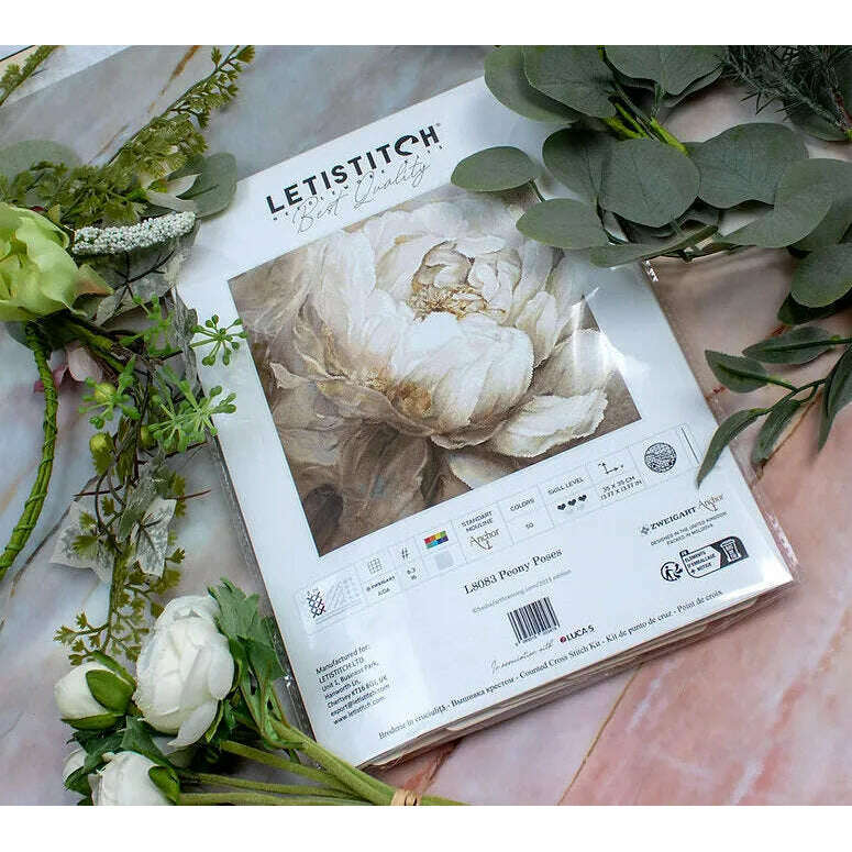 Peony Poses L8083 Counted Cross Stitch Kit