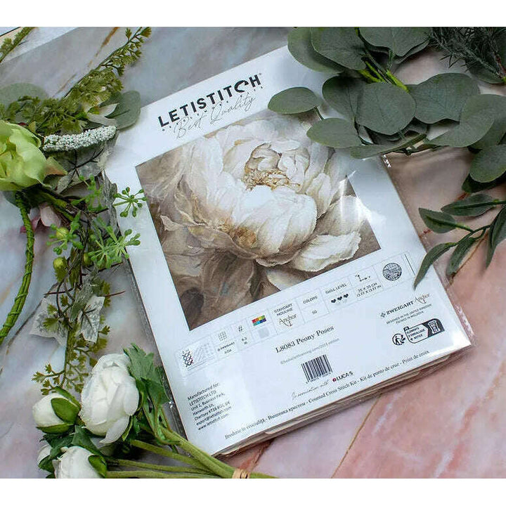 Peony Poses L8083 Counted Cross Stitch Kit