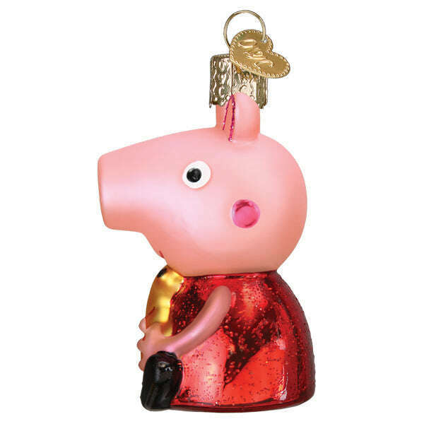 Old World Christmas Peppa Pig With Teddy Blown Glass Ornament
