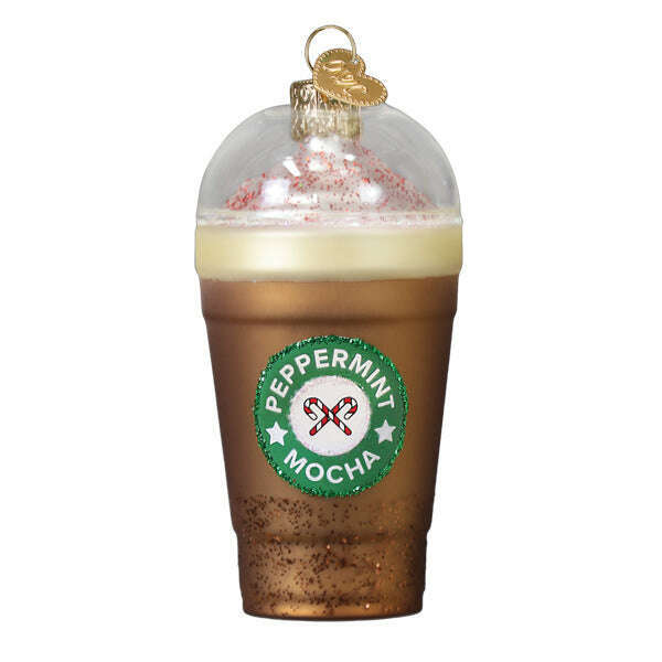 Old World Christmas Peppermint Mocha Blown Glass Ornament