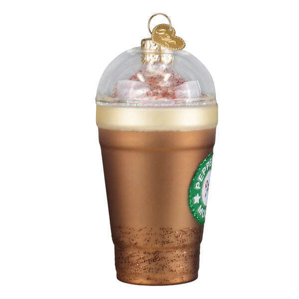 Old World Christmas Peppermint Mocha Blown Glass Ornament