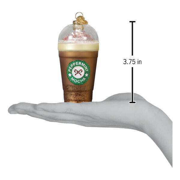 Old World Christmas Peppermint Mocha Blown Glass Ornament