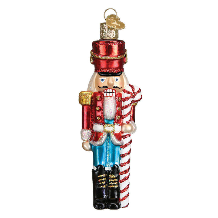 Old World Christmas Peppermint Nutcracker Blown Glass Ornament
