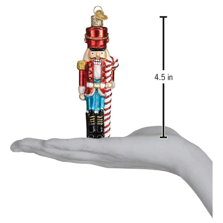 Old World Christmas Peppermint Nutcracker Blown Glass Ornament