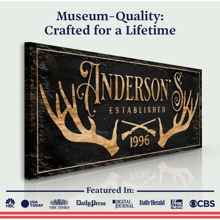 Personalized Family Antler Sign II