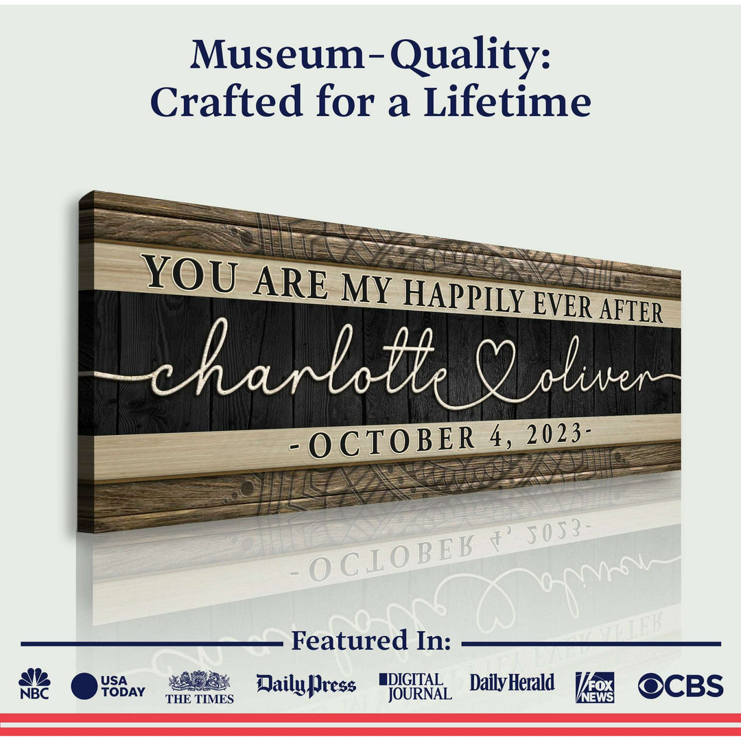 Personalized Happily Ever After Couple Sign V
