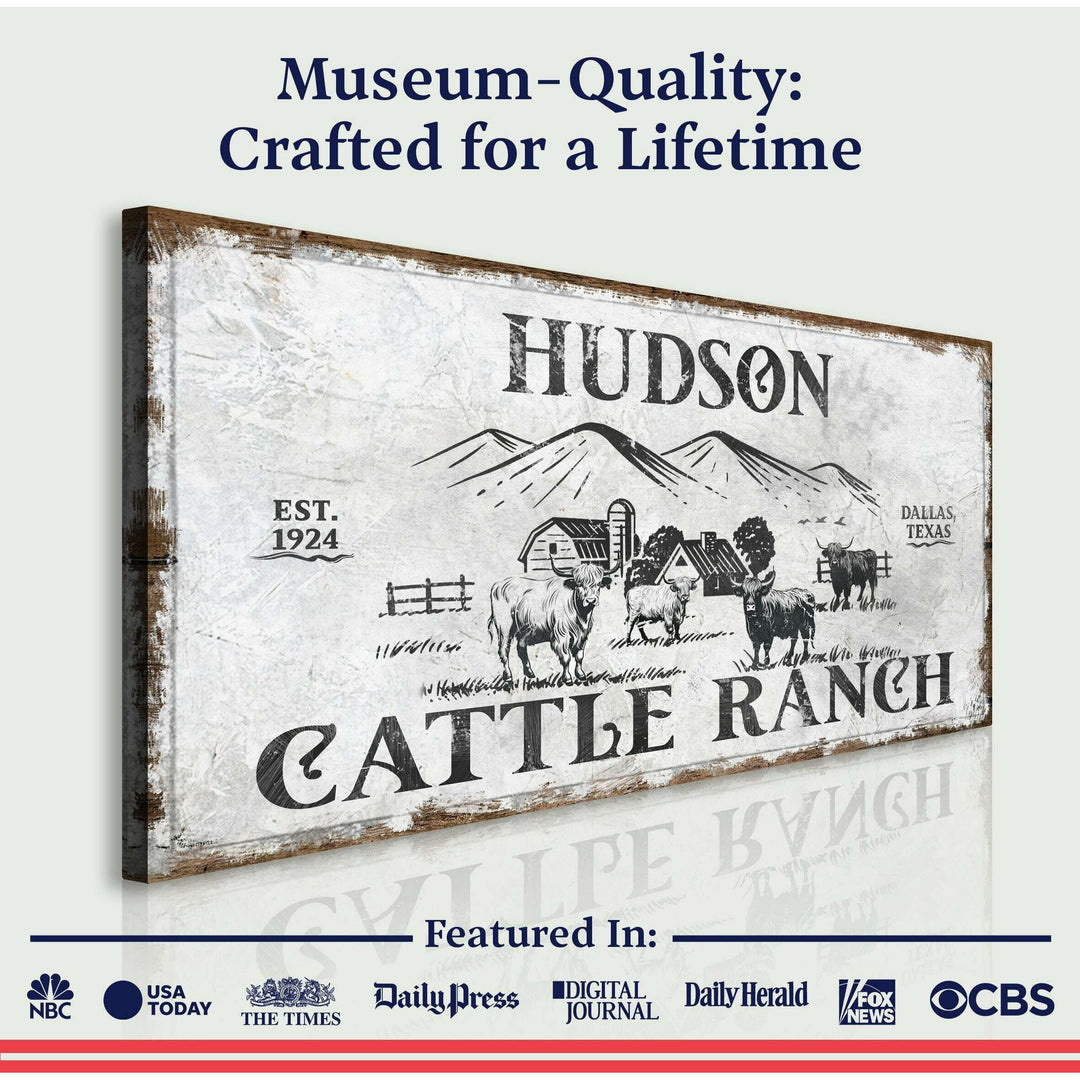 Personalized Highland Cattle Ranch Sign